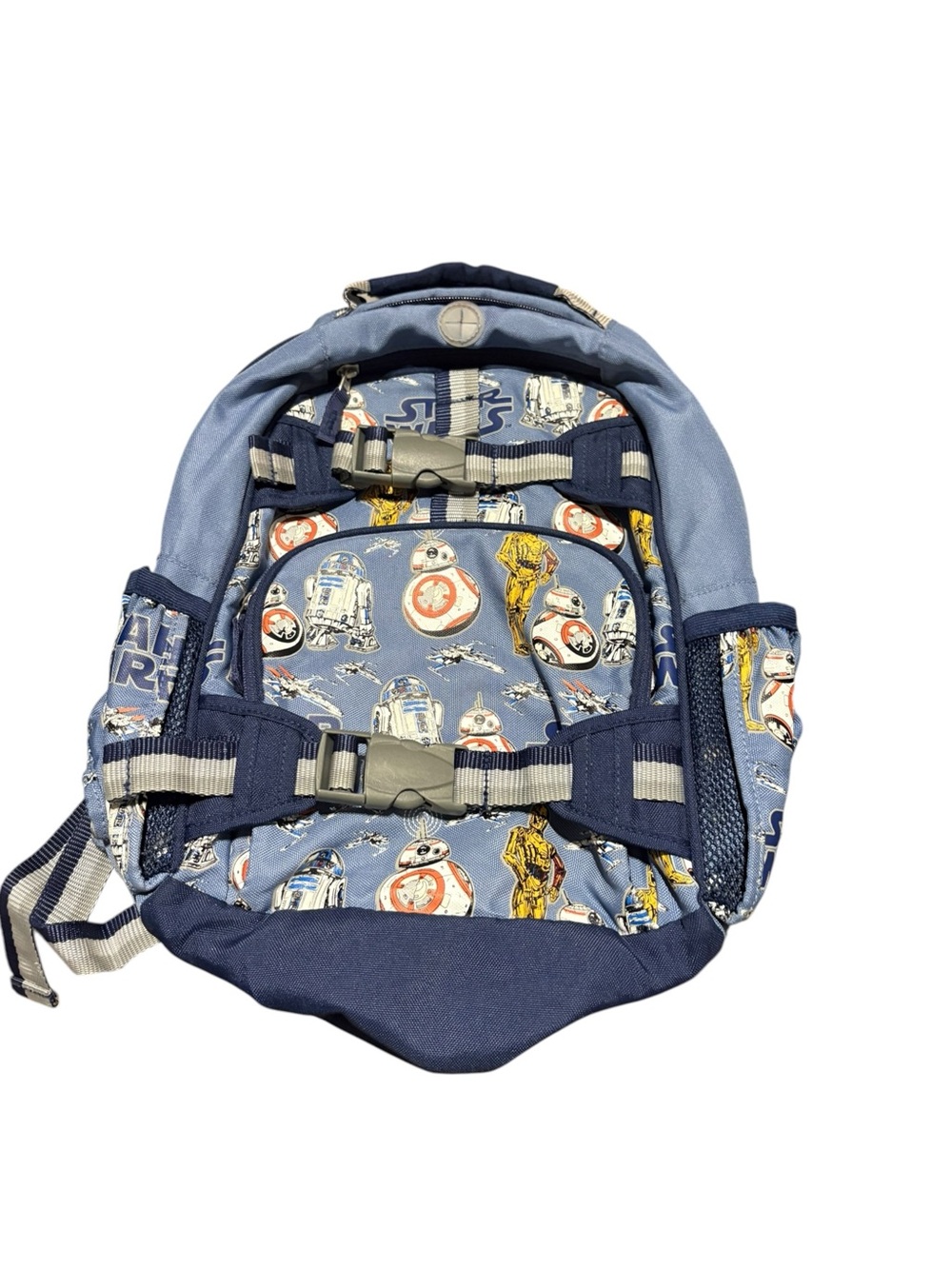 Star Wars Light Blue and Navy Kids Backpack with BB-8, R2-D2 & C-3PO